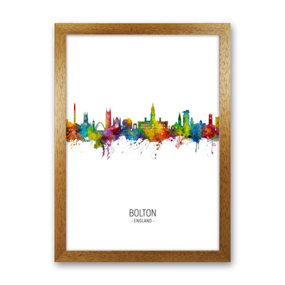Bolton England Skyline Portrait Art Print by Michael Tompsett Oak Grain