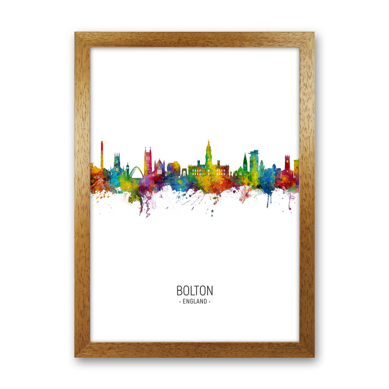 Bolton England Skyline Portrait Art Print by Michael Tompsett Oak Grain