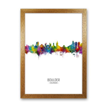 Boulder Colorado Skyline Portrait Art Print by Michael Tompsett Oak Grain