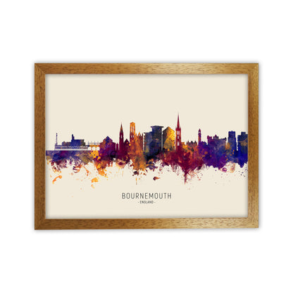 Bournemouth England Skyline Autumn City Name Art Print by Michael Tompsett Oak Grain