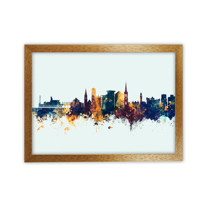 Bournemouth England Skyline Blue Orange Art Print by Michael Tompsett Oak Grain