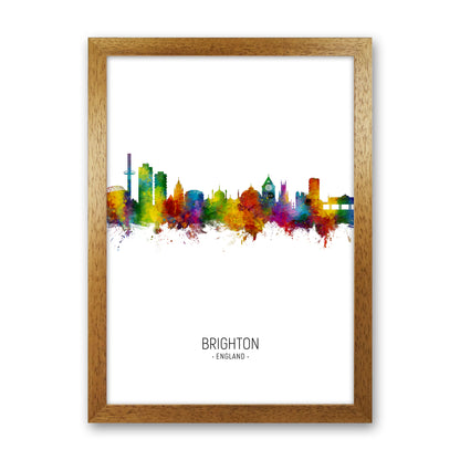 Brighton England Skyline Portrait Art Print by Michael Tompsett Oak Grain