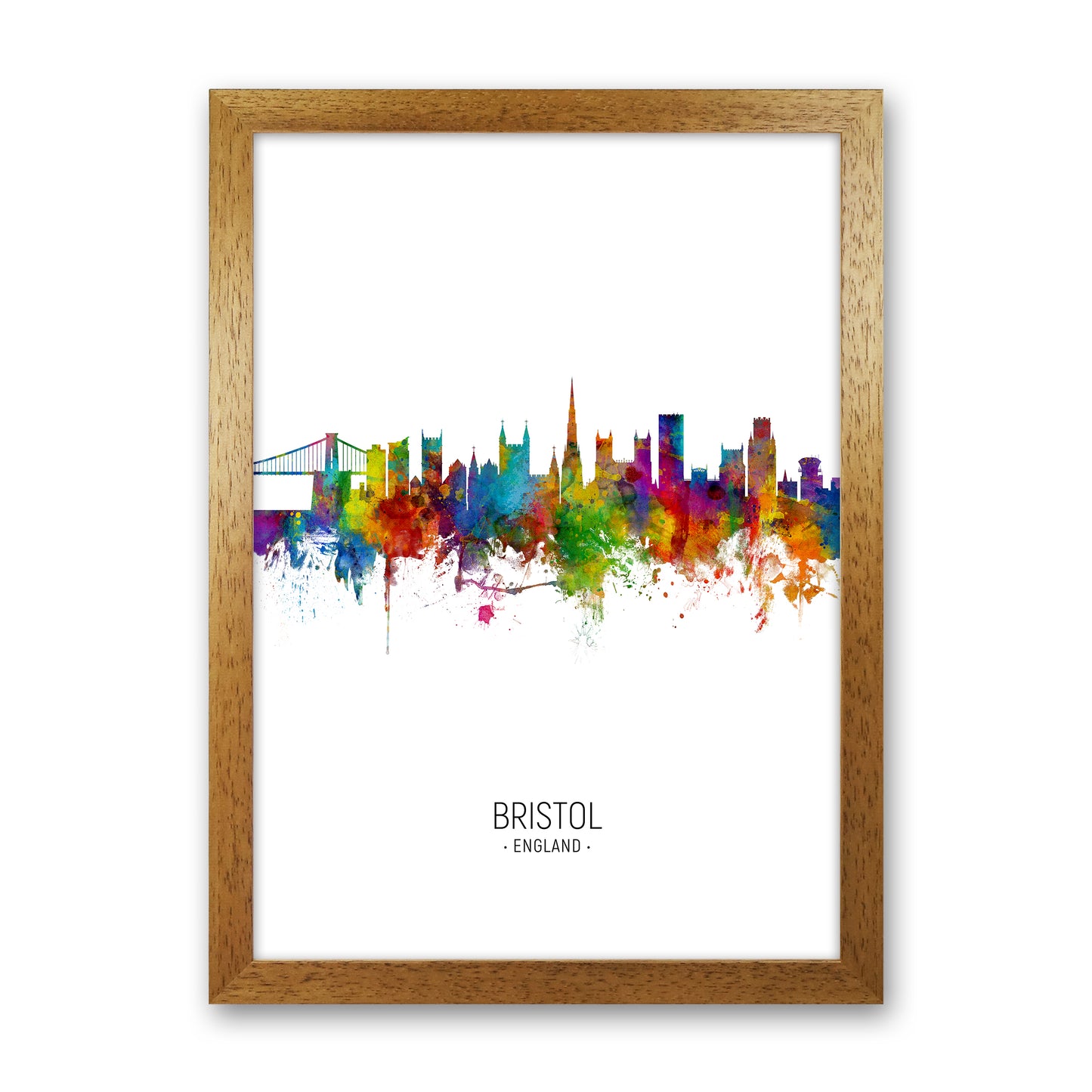 Bristol England Skyline Portrait Art Print by Michael Tompsett Oak Grain