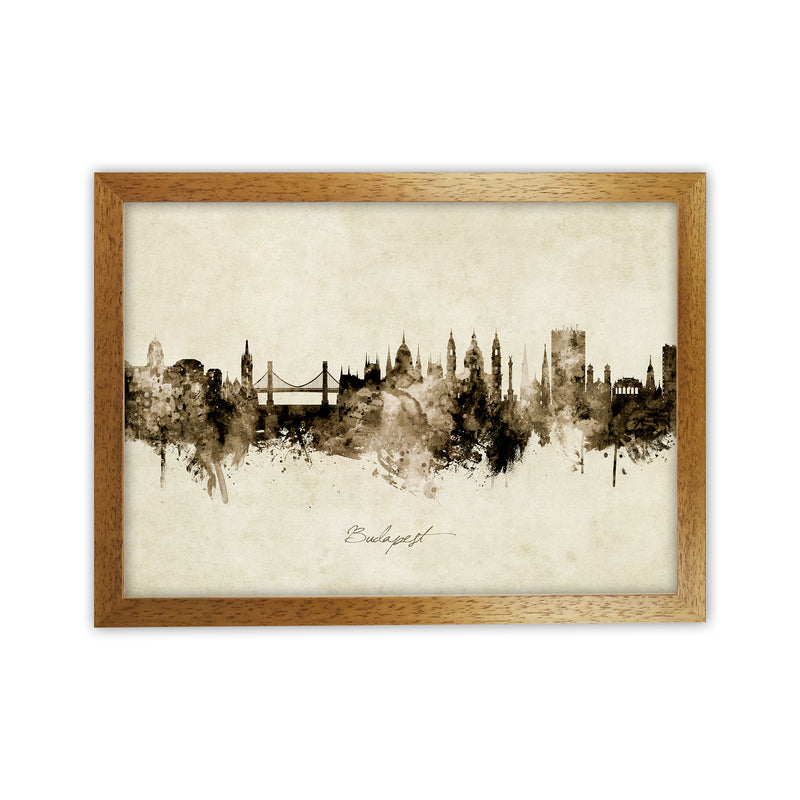 Budapest Hungary Skyline Vintage Art Print by Michael Tompsett Oak Grain