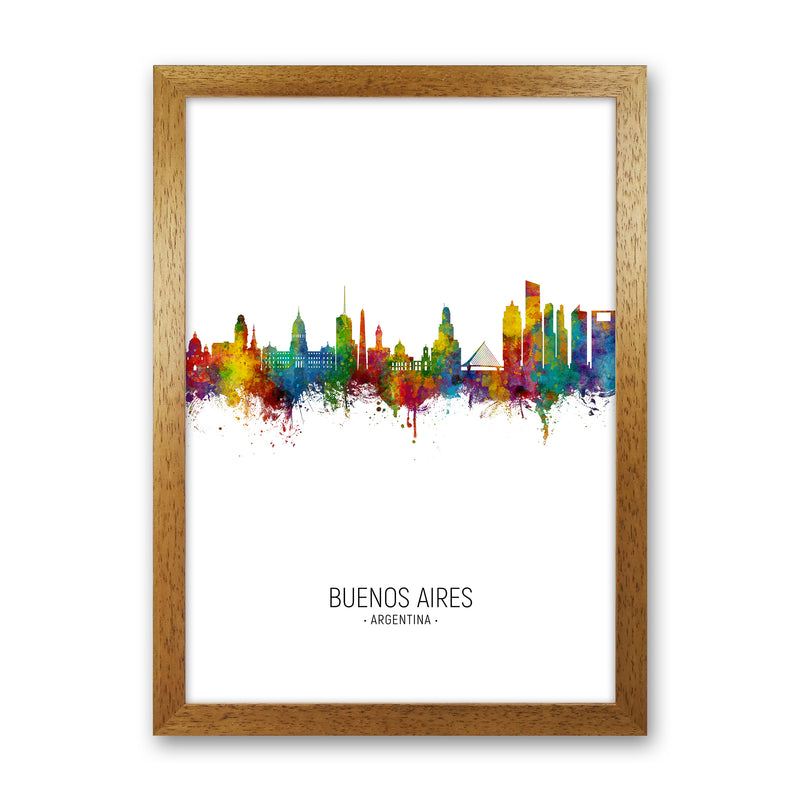 Buenos Aires Argentina Skyline Portrait Art Print by Michael Tompsett Oak Grain