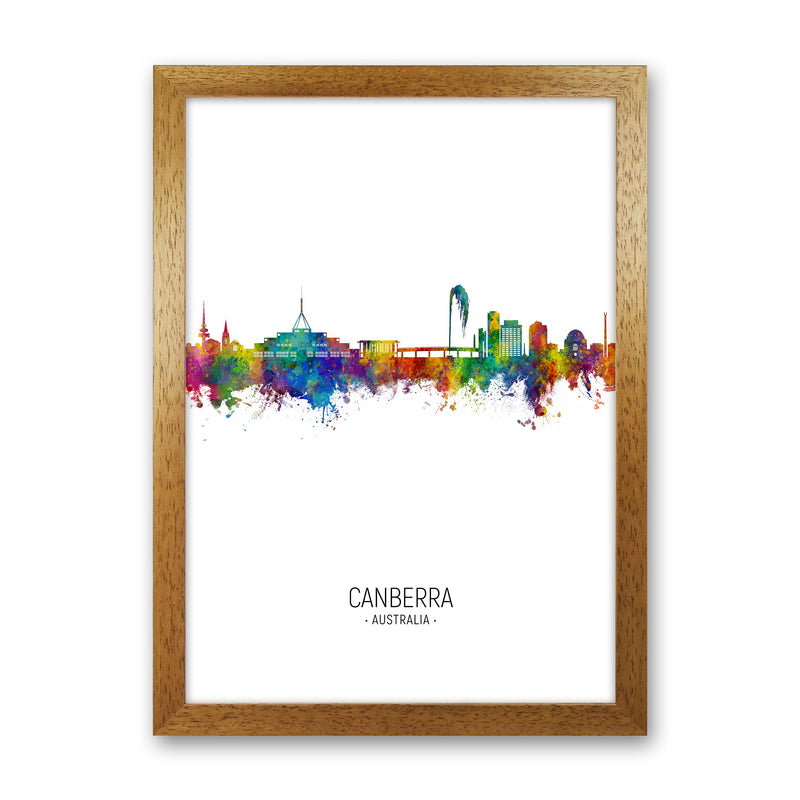 Canberra Australia Skyline Portrait Art Print by Michael Tompsett Oak Grain