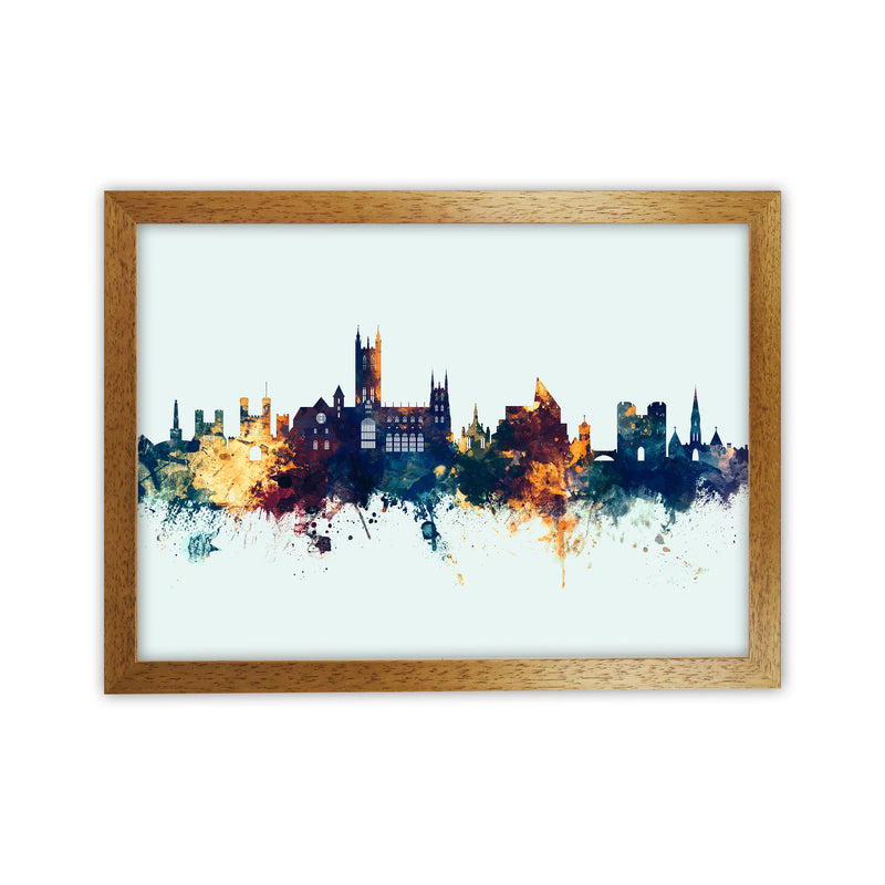 Canterbury England Skyline Blue Orange Art Print by Michael Tompsett Oak Grain