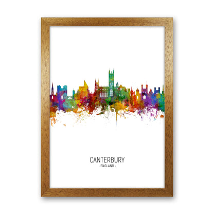 Canterbury England Skyline Portrait Art Print by Michael Tompsett Oak Grain