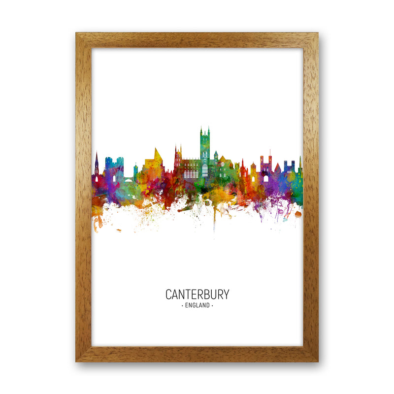 Canterbury England Skyline Portrait Art Print by Michael Tompsett Oak Grain