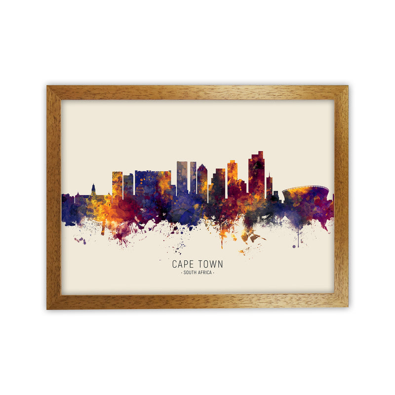 Cape Town South Africa Skyline Autumn City Name Art Print by Michael Tompsett Oak Grain