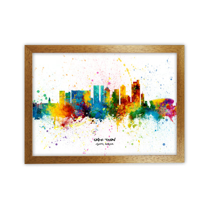 Cape Town South Africa Skyline Splash Art Print by Michael Tompsett Oak Grain
