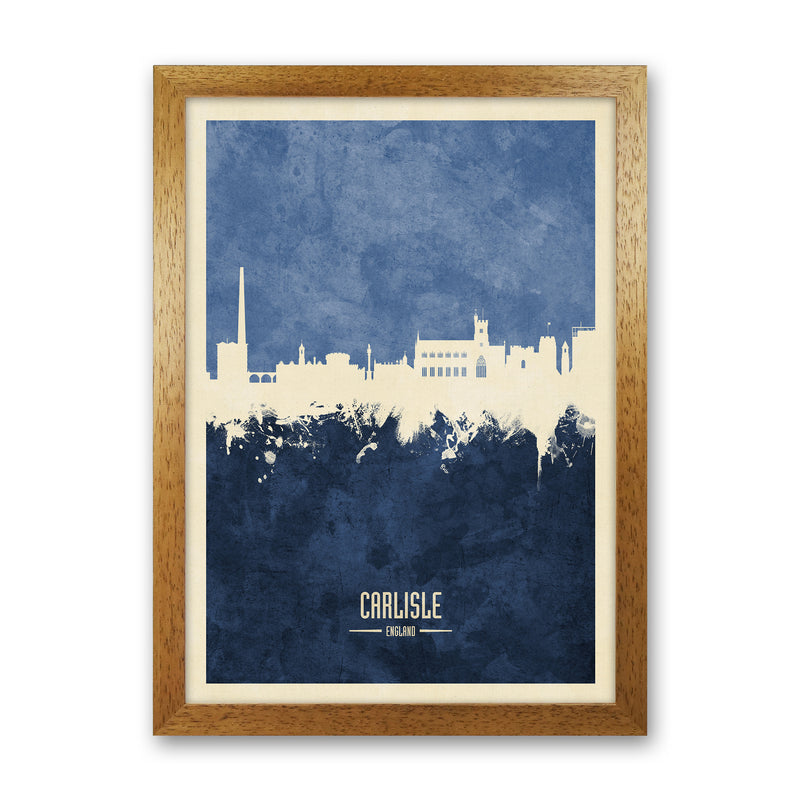 Carlisle England Skyline Portrait Navy Art Print by Michael Tompsett Oak Grain