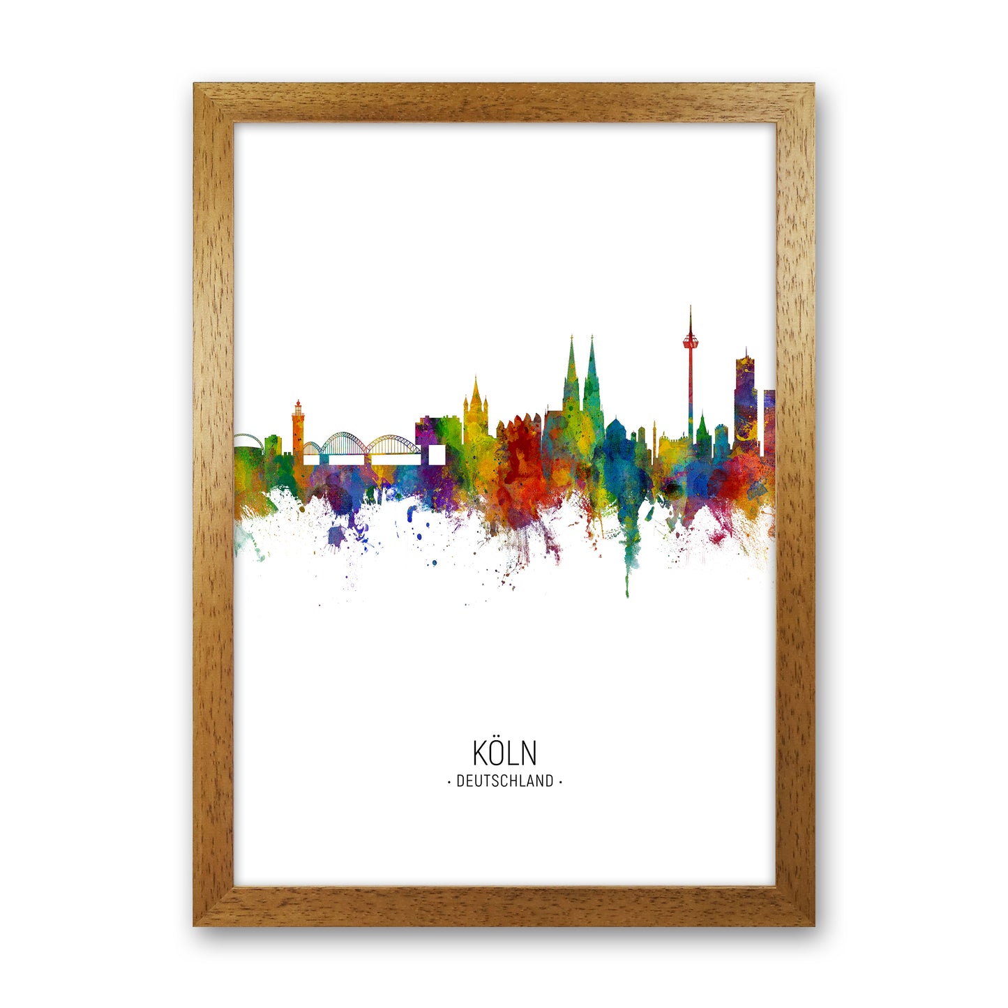 Cologne Germany Skyline Portrait Art Print by Michael Tompsett Oak Grain