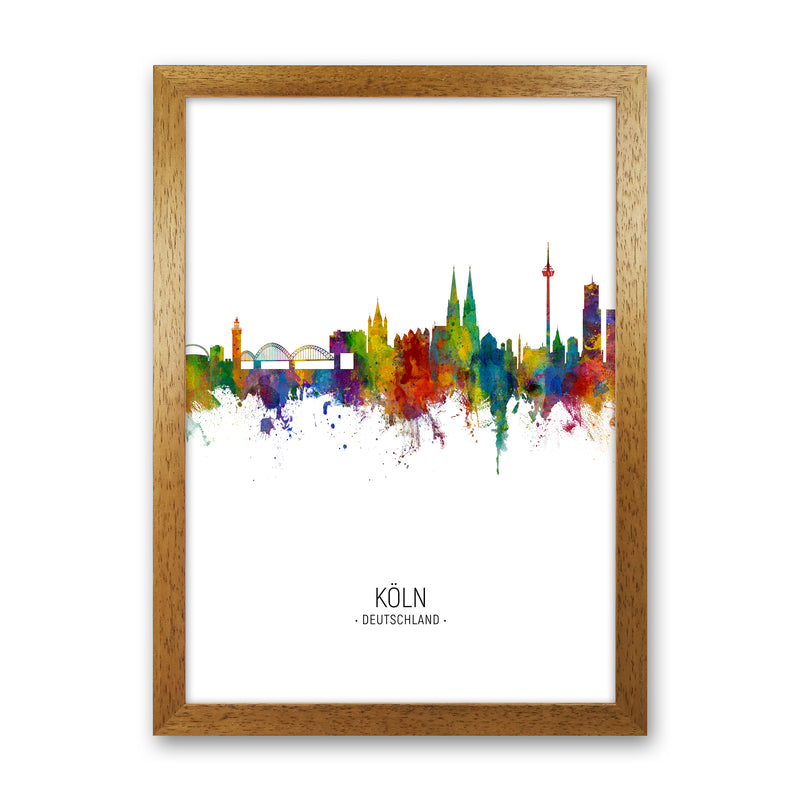 Cologne Germany Skyline Portrait Art Print by Michael Tompsett Oak Grain