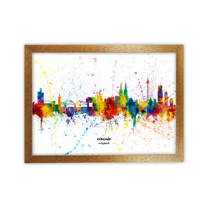 Cologne Germany Skyline Splash Art Print by Michael Tompsett Oak Grain