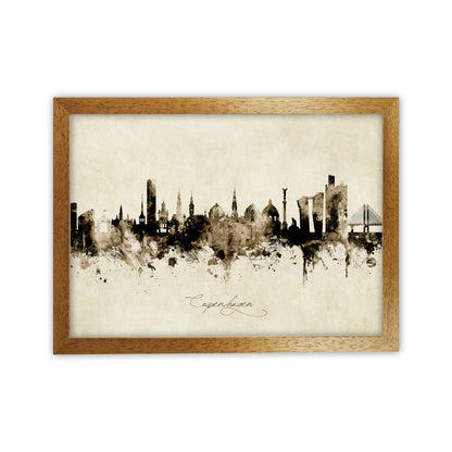 Copenhagen Denmark Skyline Vintage Art Print by Michael Tompsett Oak Grain