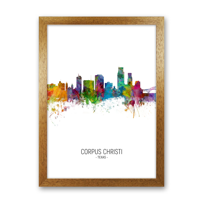 Corpus Christi Texas Skyline Portrait Art Print by Michael Tompsett Oak Grain
