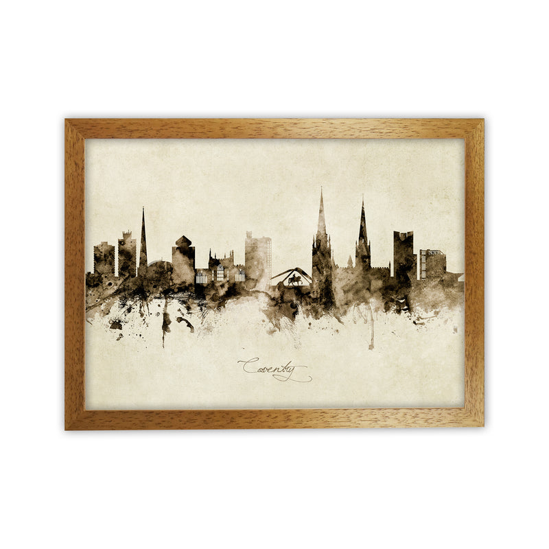 Coventry England Skyline Vintage Art Print by Michael Tompsett Oak Grain