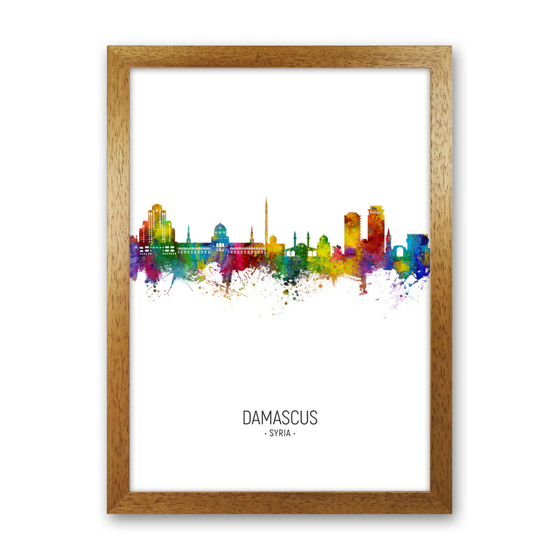 Damascus Syria Skyline Portrait Art Print by Michael Tompsett Oak Grain