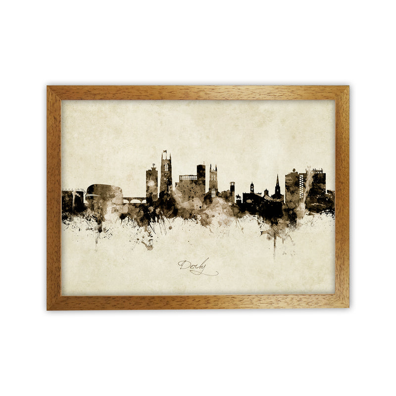 Derby England Skyline Vintage Art Print by Michael Tompsett Oak Grain