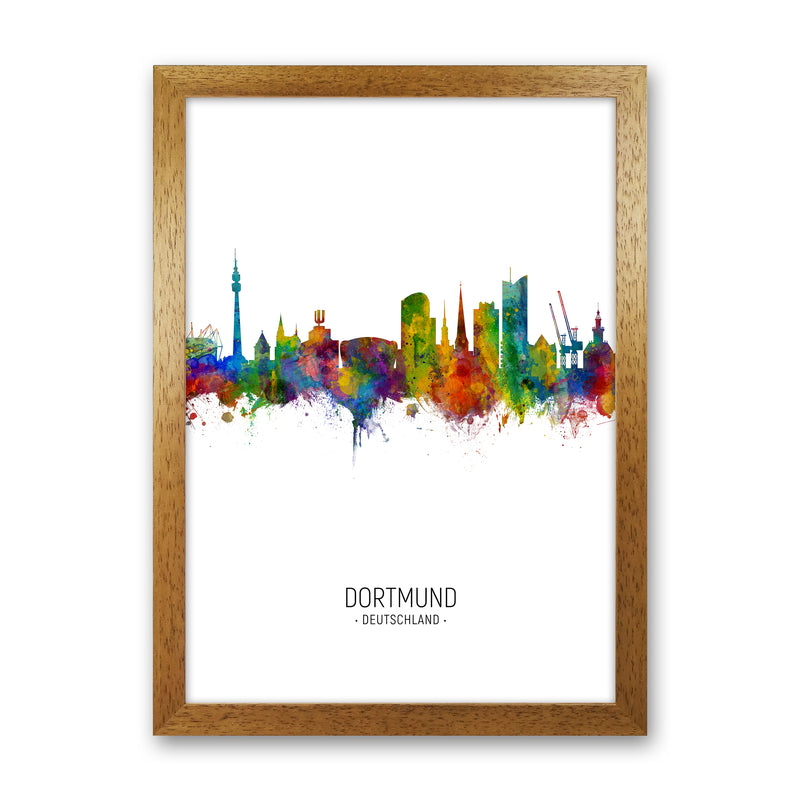 Dortmund Germany Skyline Portrait Art Print by Michael Tompsett Oak Grain