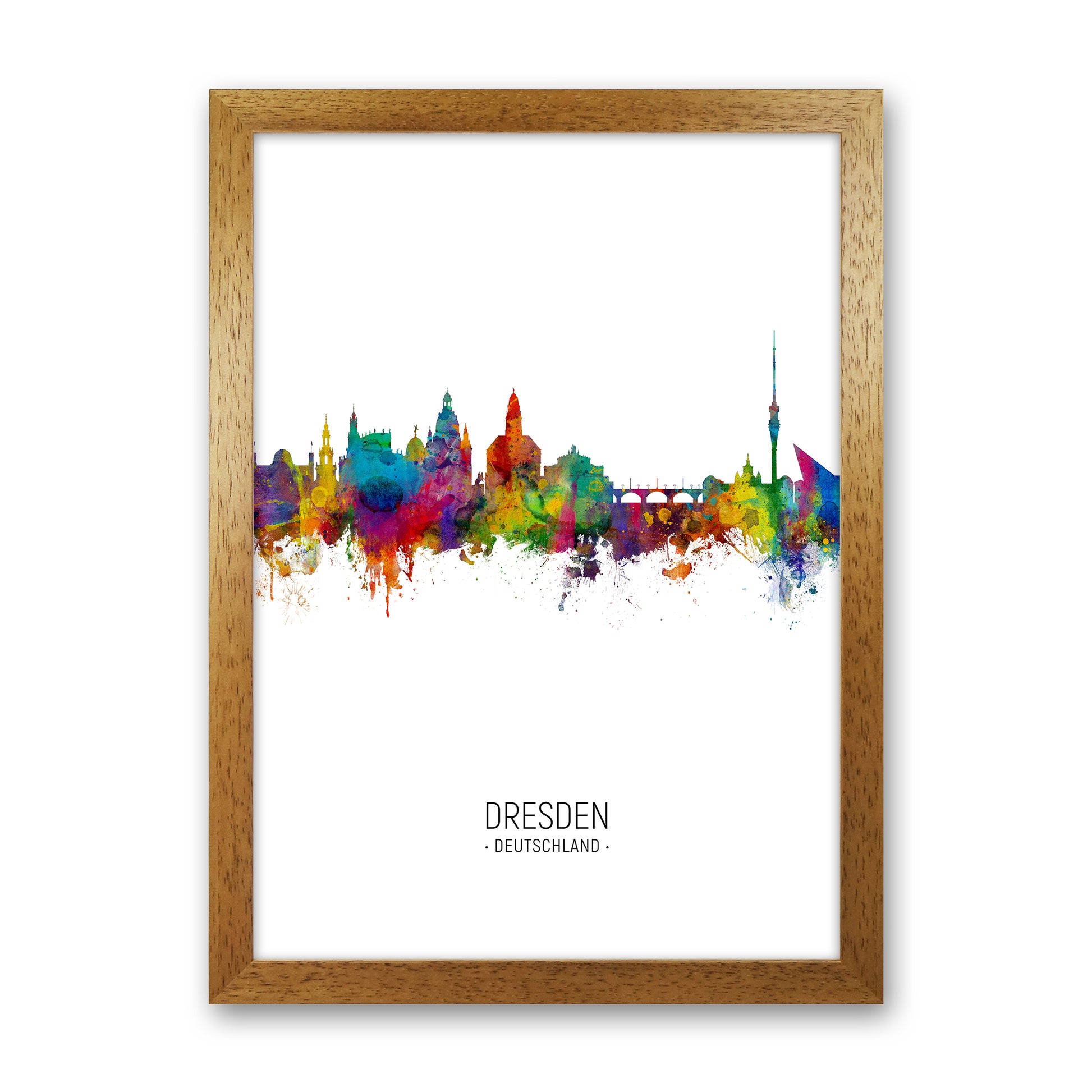 Dresden Germany Skyline Portrait Art Print by Michael Tompsett Oak Grain