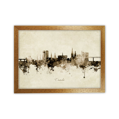 Dundee Scotland Skyline Vintage Art Print by Michael Tompsett Oak Grain