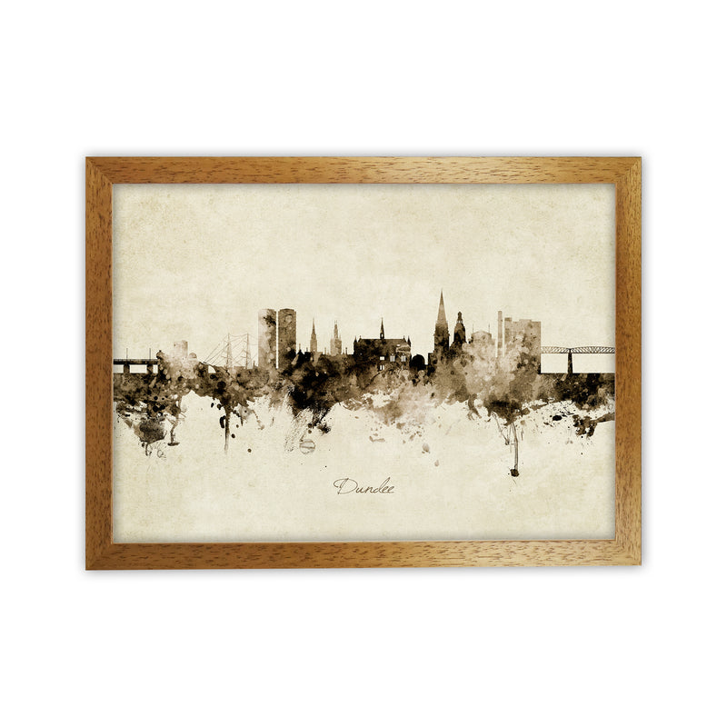 Dundee Scotland Skyline Vintage Art Print by Michael Tompsett Oak Grain