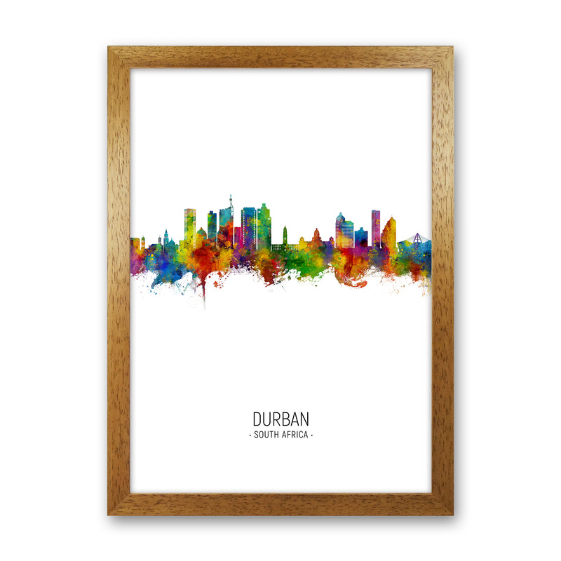 Durban South Africa Skyline Portrait Art Print by Michael Tompsett Oak Grain