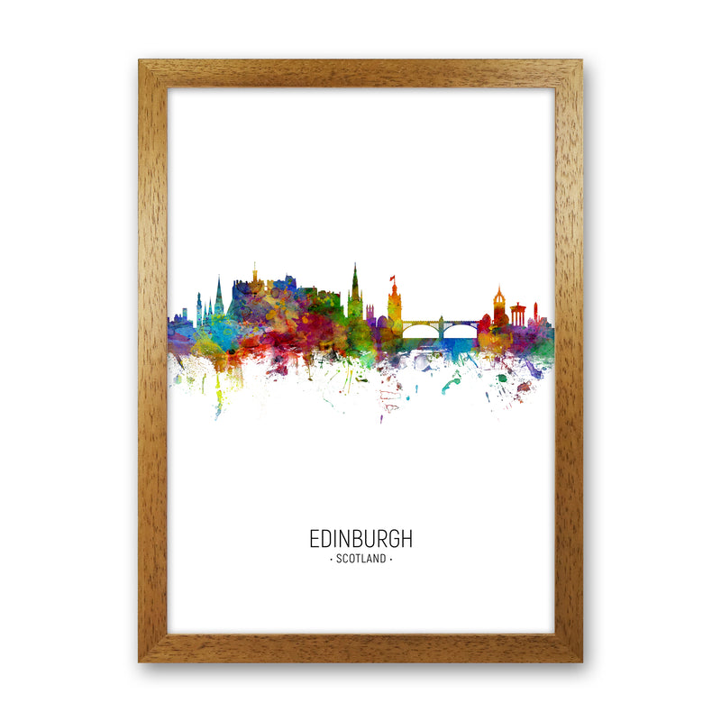 Edinburgh Scotland Skyline Portrait Art Print by Michael Tompsett Oak Grain