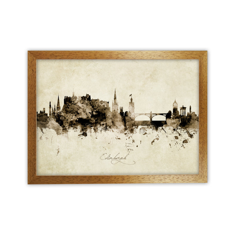 Edinburgh Scotland Skyline Vintage Art Print by Michael Tompsett Oak Grain