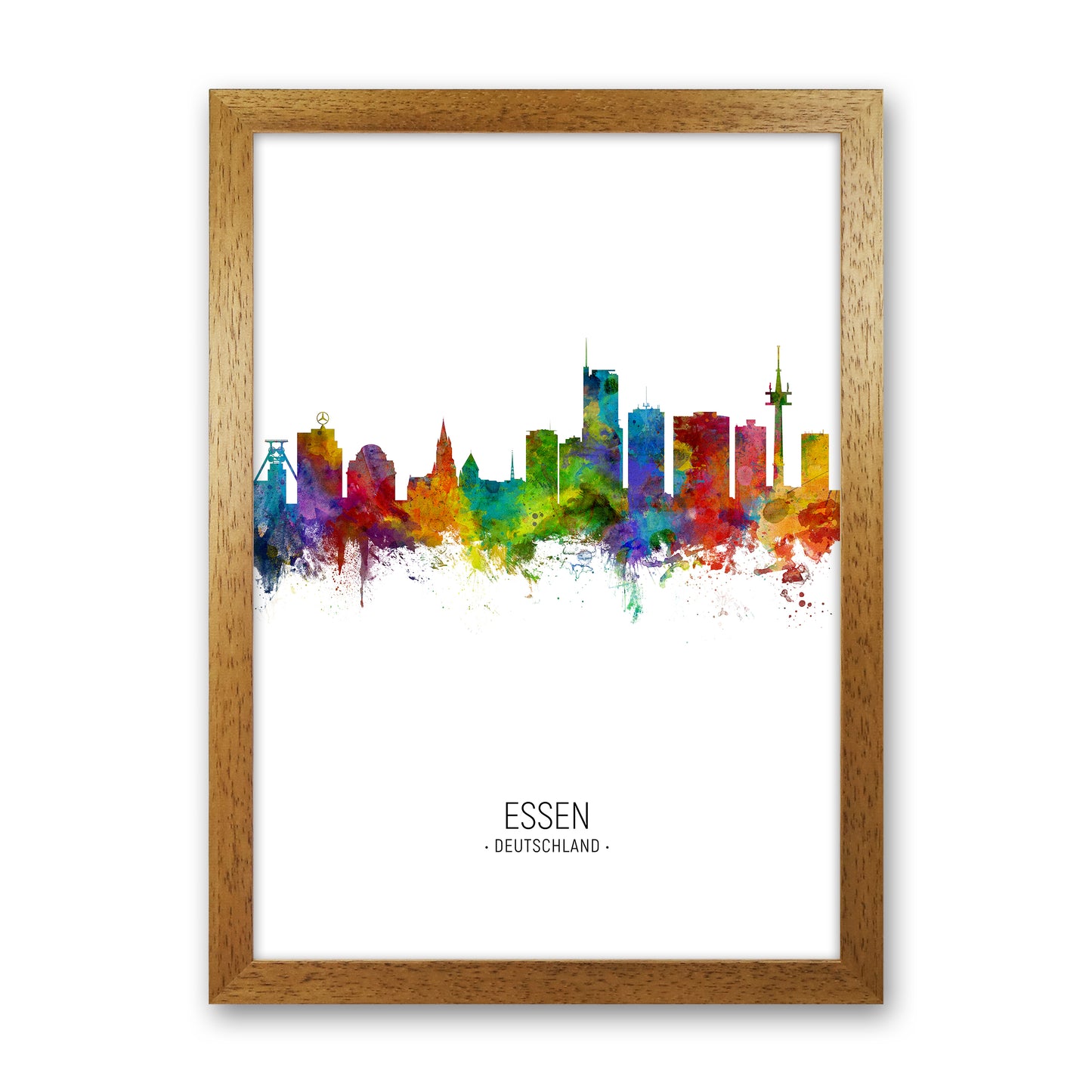 Essen Germany Skyline Portrait Art Print by Michael Tompsett Oak Grain
