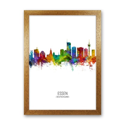 Essen Germany Skyline Portrait Art Print by Michael Tompsett Oak Grain