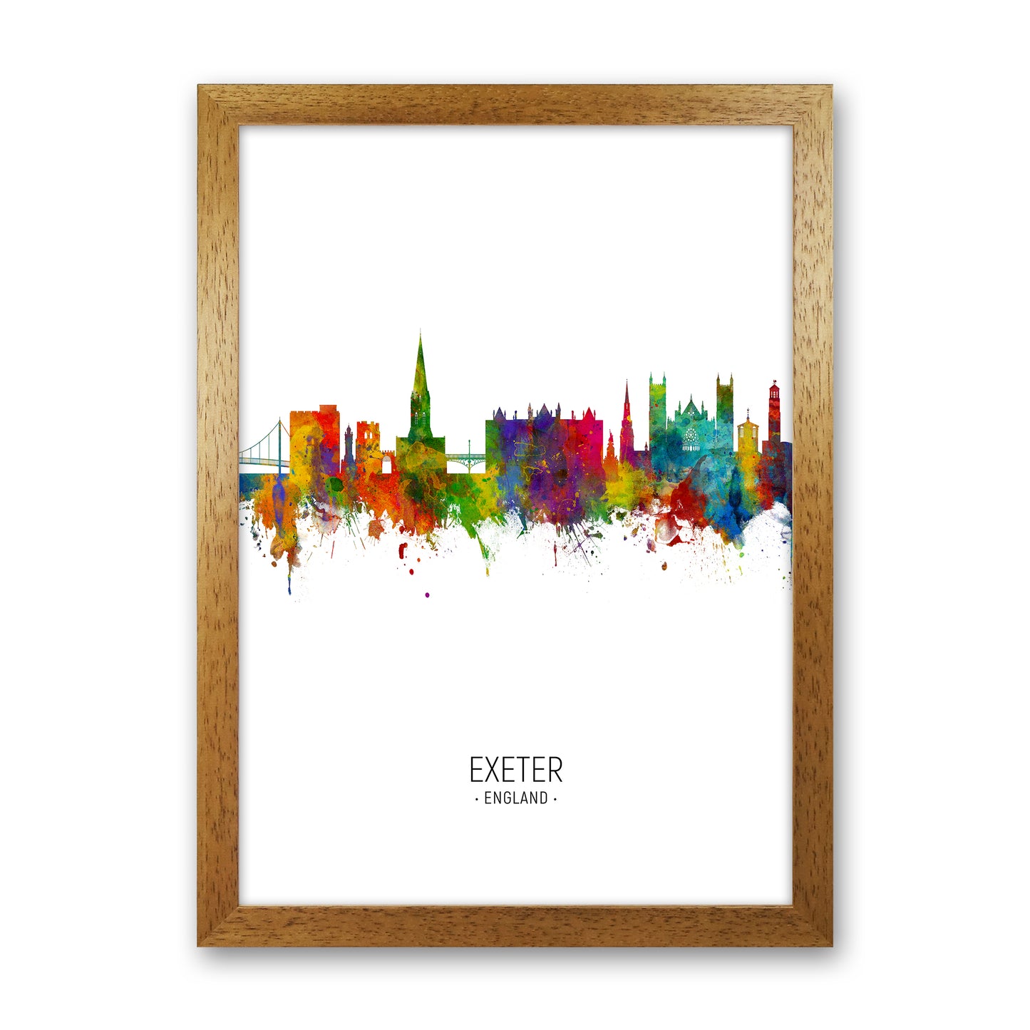 Exeter England Skyline Portrait Art Print by Michael Tompsett Oak Grain