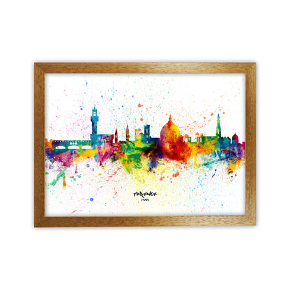 Florence Italy Skyline Splash Art Print by Michael Tompsett Oak Grain