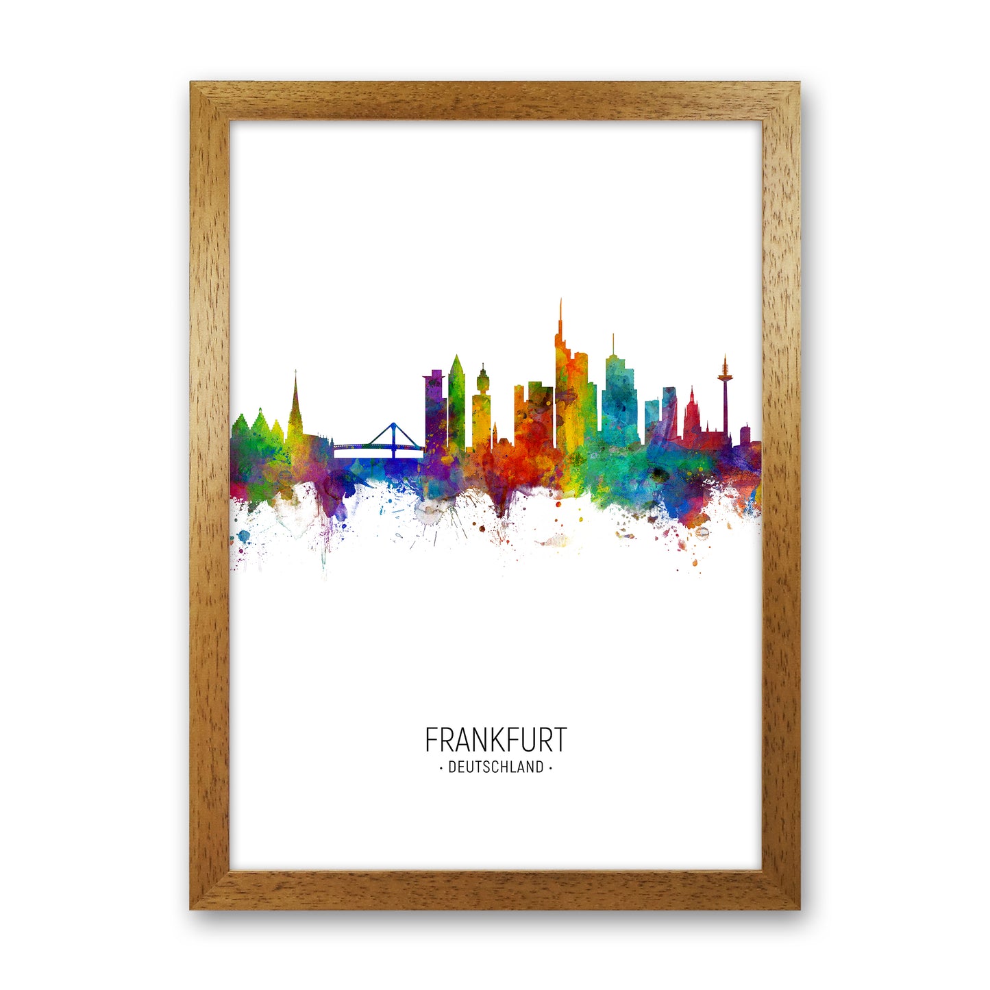 Frankfurt Germany Skyline Portrait Art Print by Michael Tompsett Oak Grain