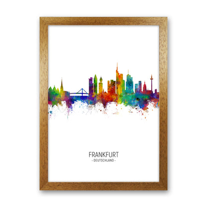 Frankfurt Germany Skyline Portrait Art Print by Michael Tompsett Oak Grain