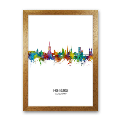 Freiburg Deutschland Skyline Portrait Art Print by Michael Tompsett Oak Grain