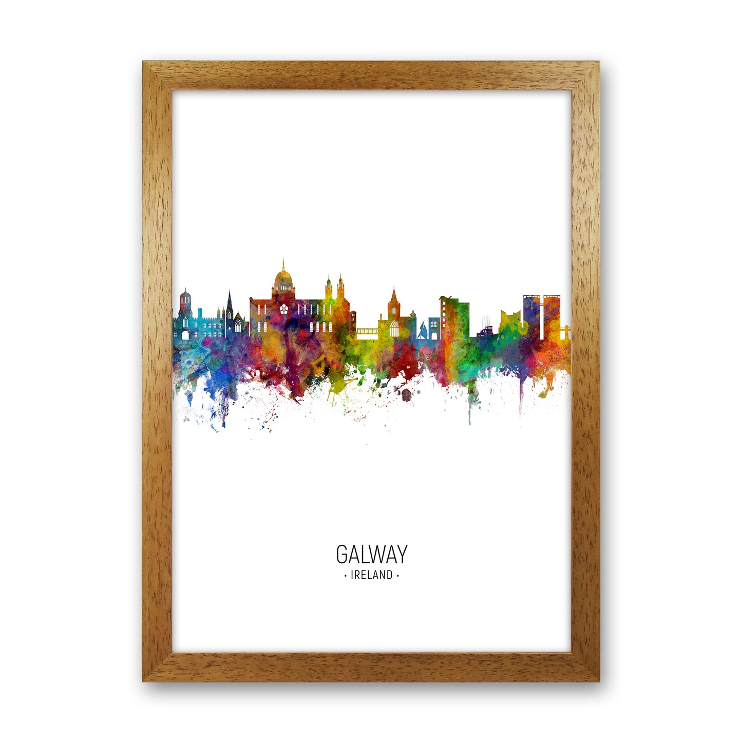 Galway Ireland Skyline Portrait Art Print by Michael Tompsett Oak Grain