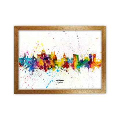 Galway Ireland Skyline Splash Art Print by Michael Tompsett Oak Grain