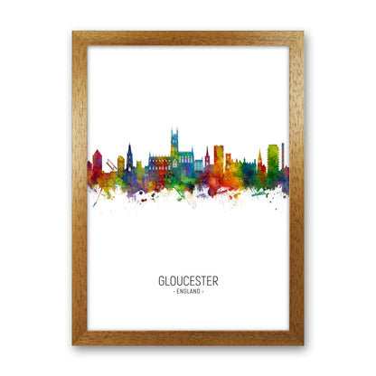 Gloucester England Skyline Portrait Art Print by Michael Tompsett Oak Grain