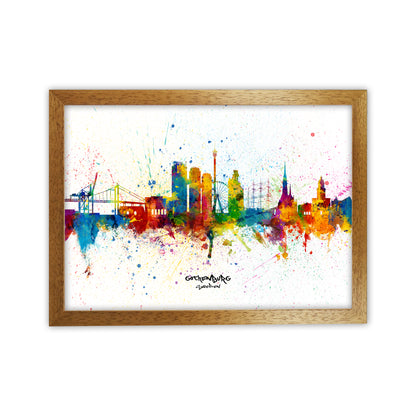 Gothenburg Sweden Skyline Splash Art Print by Michael Tompsett Oak Grain