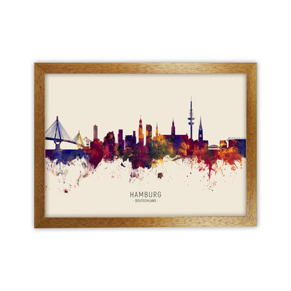 Hamburg Deutschland Skyline Autumn City Name Art Print by Michael Tompsett Oak Grain