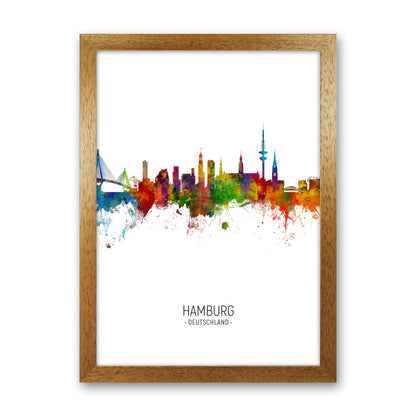 Hamburg Germany Skyline Portrait Art Print by Michael Tompsett Oak Grain