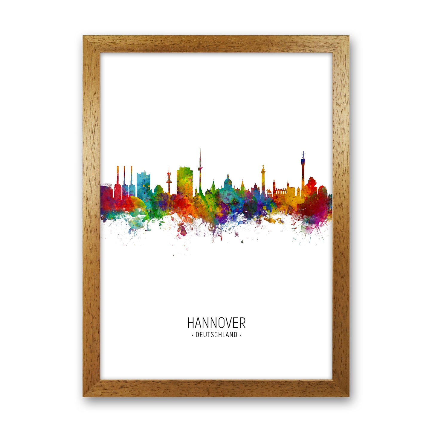 Hannover Germany Skyline Portrait Art Print by Michael Tompsett Oak Grain
