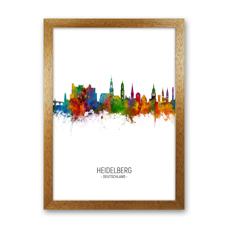 Heidelberg Germany Skyline Portrait Art Print by Michael Tompsett Oak Grain