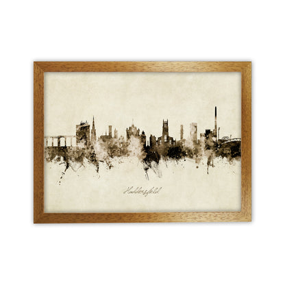 Huddersfield England Skyline Vintage Art Print by Michael Tompsett Oak Grain