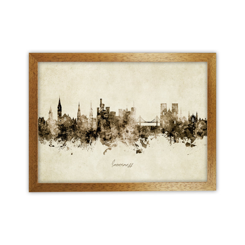 Inverness Scotland Skyline Vintage Art Print by Michael Tompsett Oak Grain