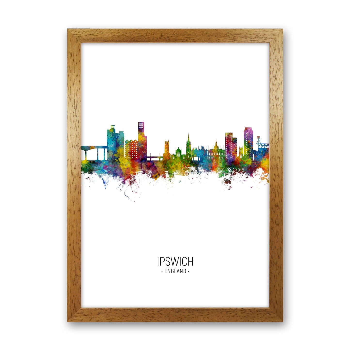 Ipswich England Skyline Portrait Art Print by Michael Tompsett Oak Grain