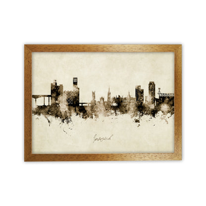 Ipswich England Skyline Vintage Art Print by Michael Tompsett Oak Grain